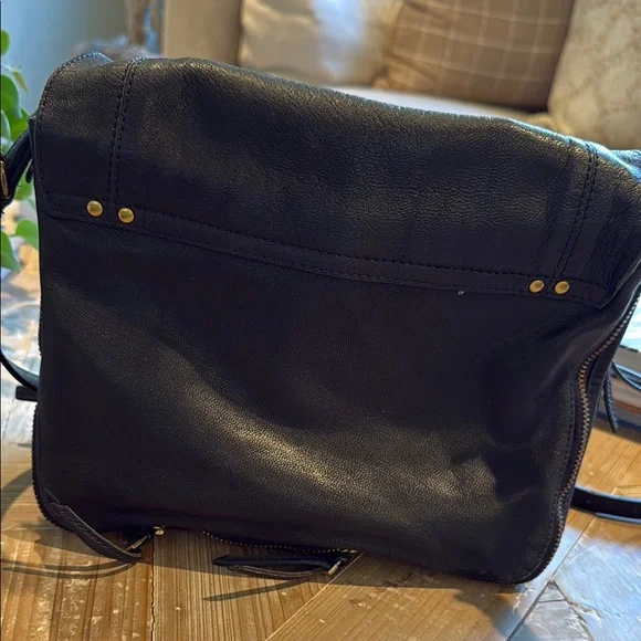 Navy blue Leather Crossbody Bag - Picture 5 of 12